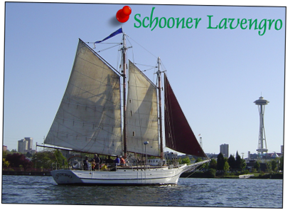 The historic Schooner Lavengro, last of the original Biloxi schooners, sailing in Seattle.