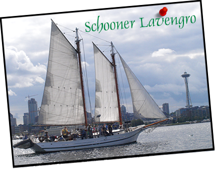 The historic Schooner Lavengro, last of the original Biloxi schooners, sailing in Seattle.